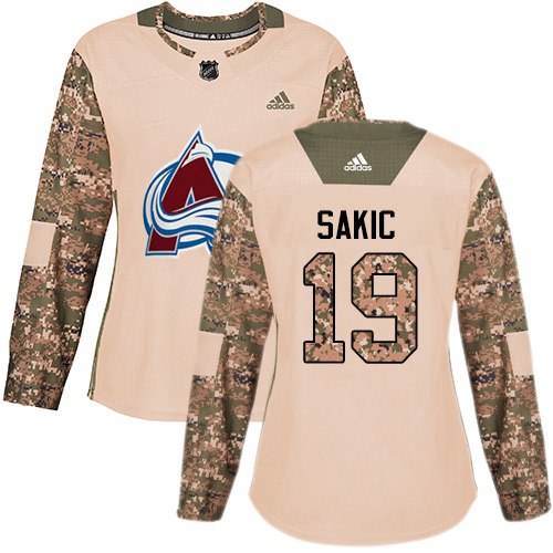 Adidas Avalanche #19 Joe Sakic Camo Authentic Veterans Day Women's Stitched NHL Jersey